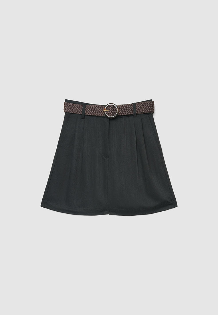 Women's Bermuda Shorts with Braided Belt