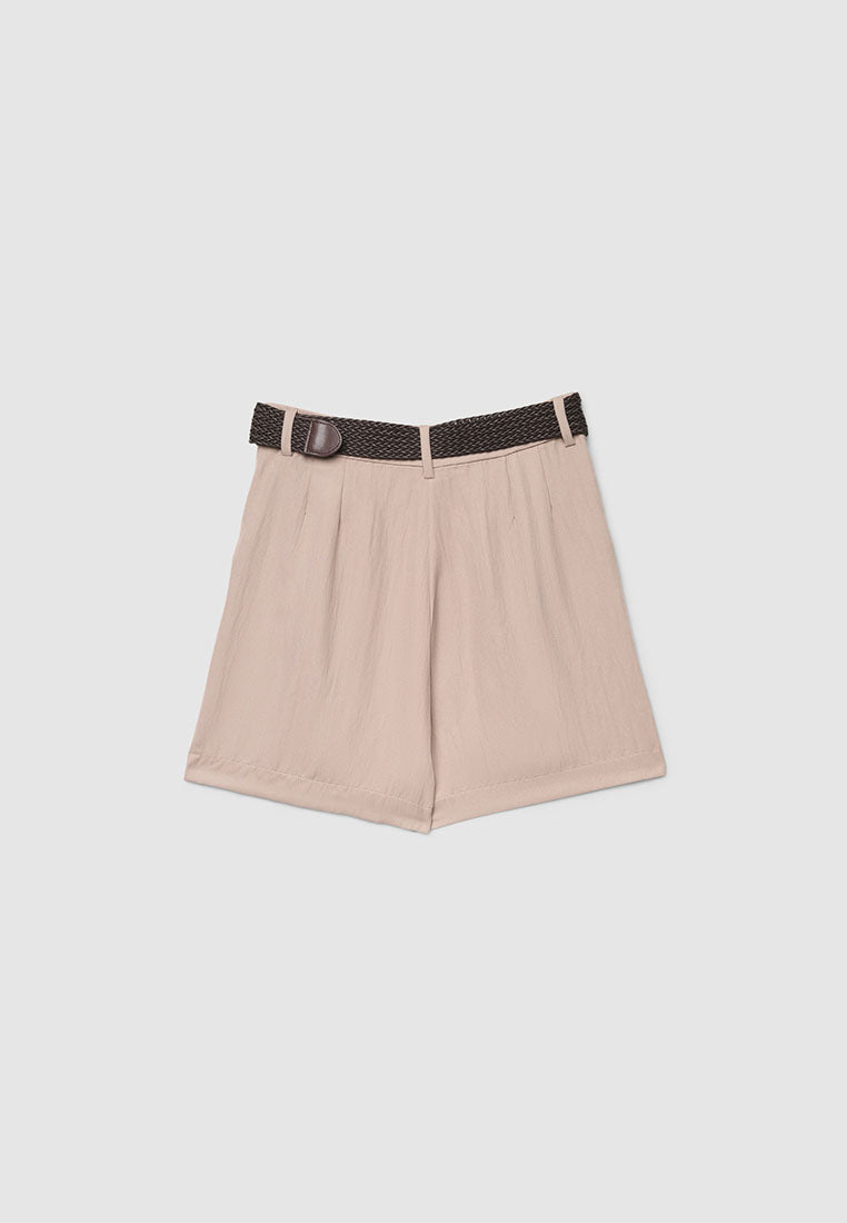 Women's Bermuda Shorts with Braided Belt