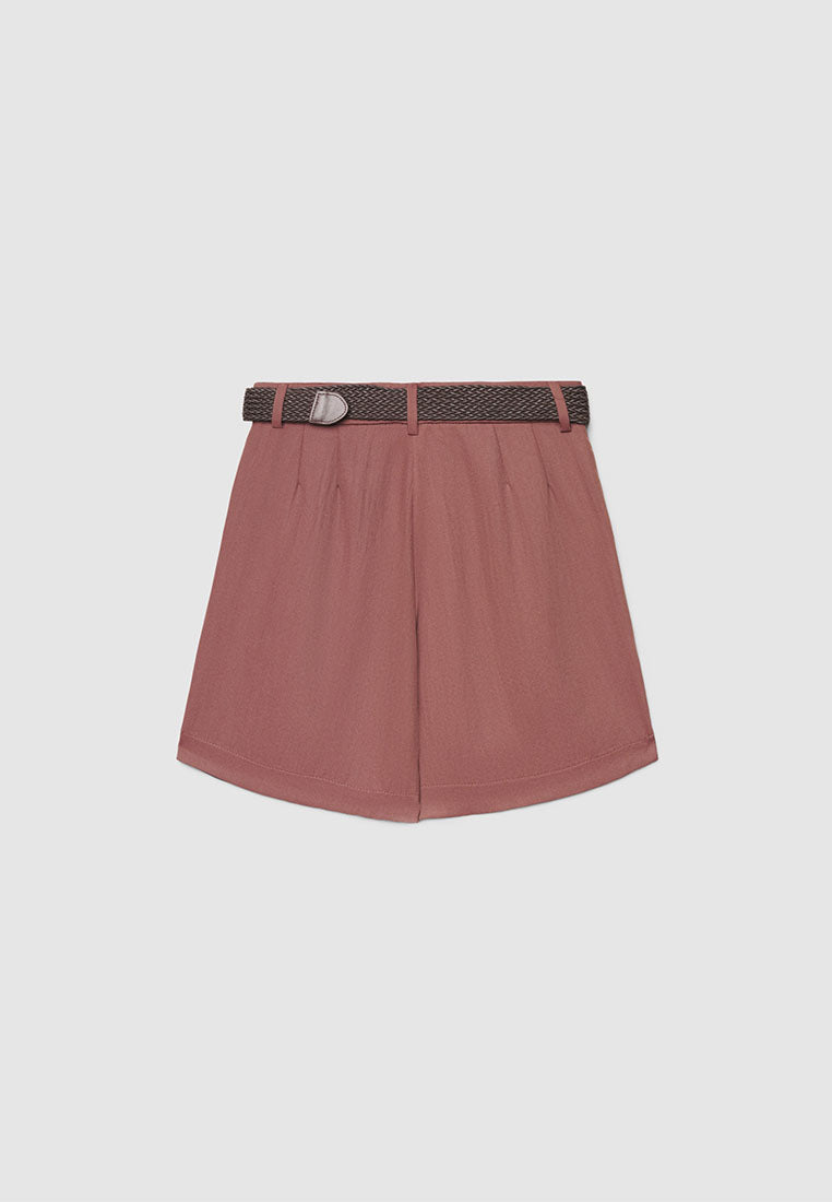 Women's Bermuda Shorts with Braided Belt