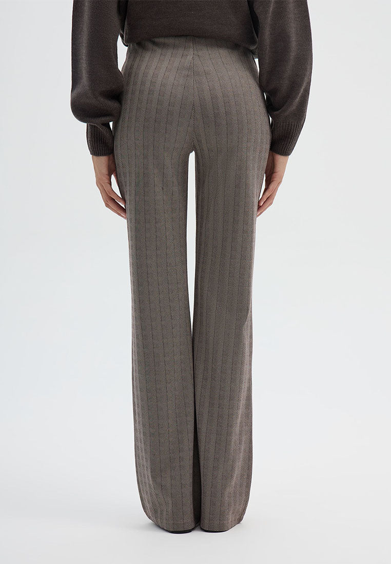 Women's Herringbone Flared Trousers