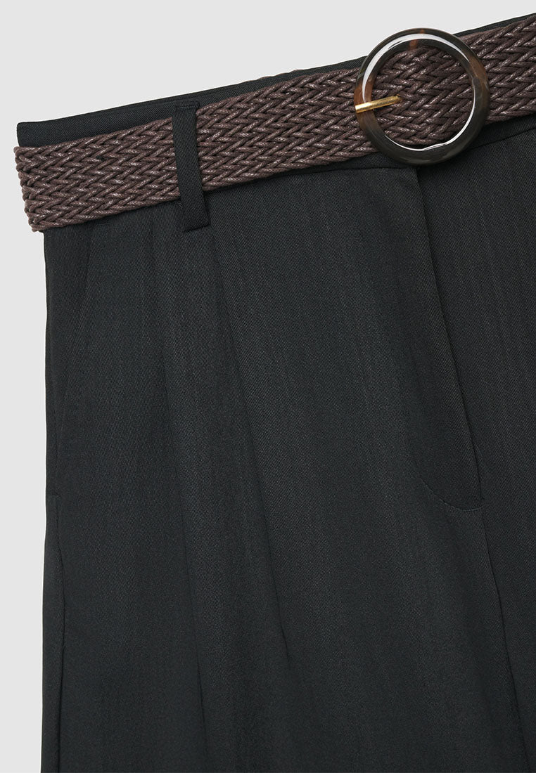 Women's Bermuda Shorts with Braided Belt