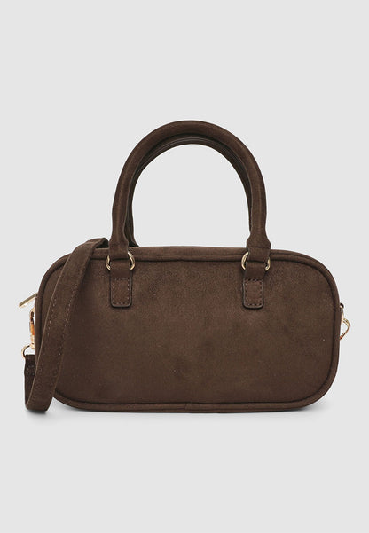 Women's Suede-effect bag with shoulder strap