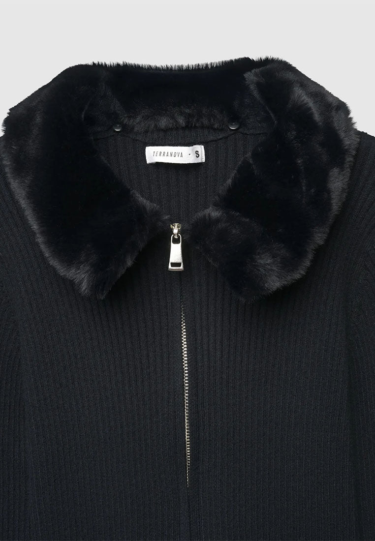 Women's Ribbed Zip-Up Cardigan