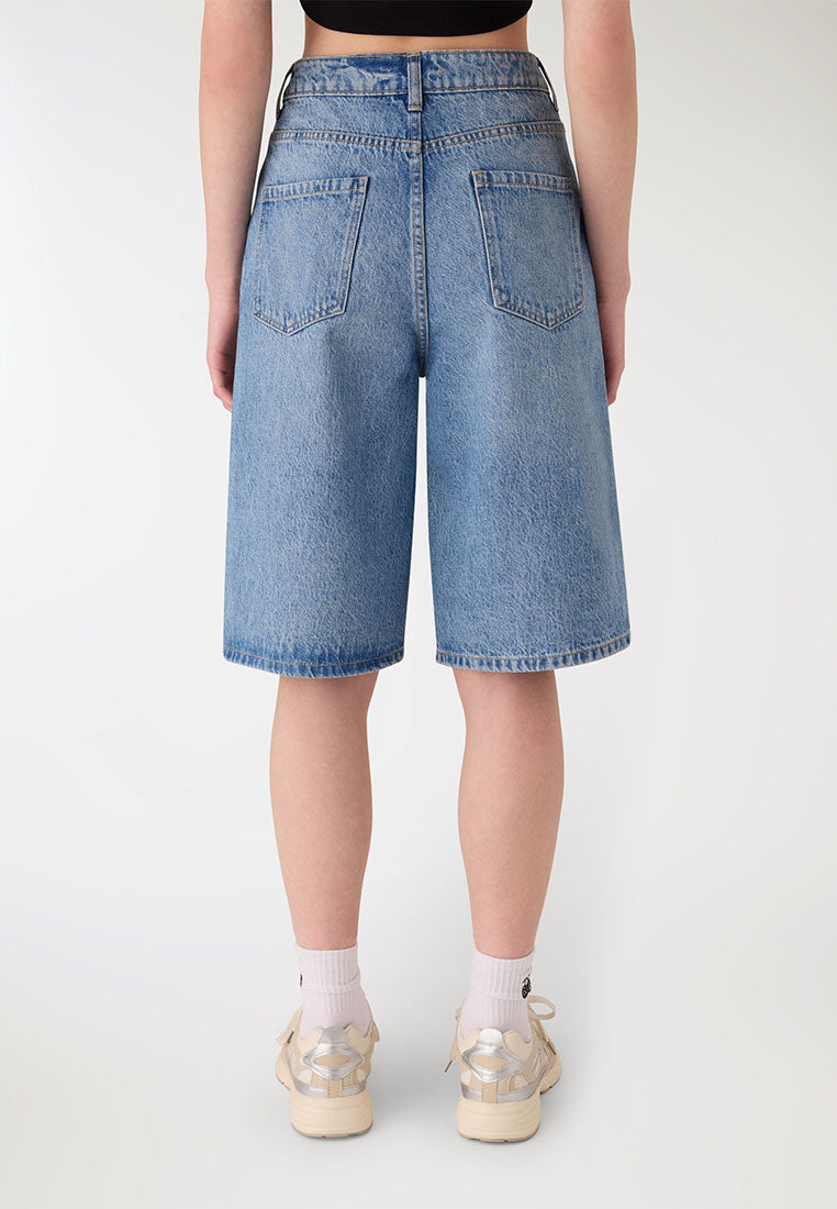 Women's Wide-Leg Denim Shorts