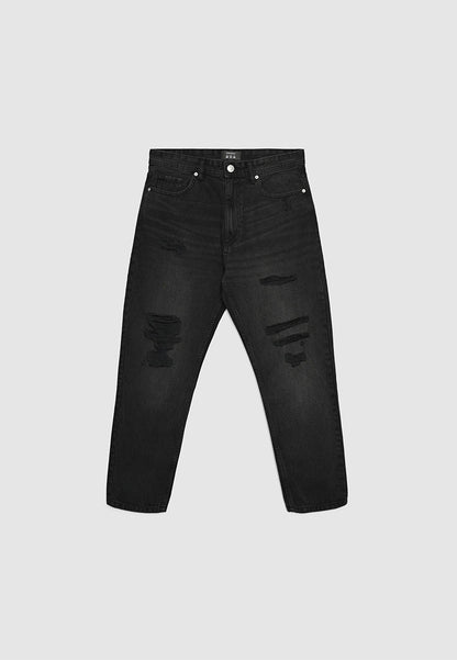 Men's Shredded Straight Leg Denim