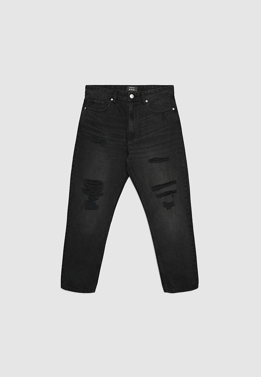 Men's Shredded Straight Leg Denim
