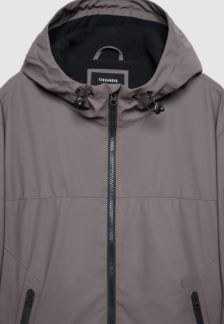 Men's Hooded Windbreaker Utility Jacket