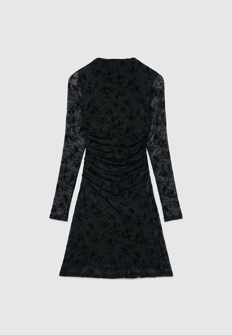 Women's Floral Print Ruffle Bodycon Dress