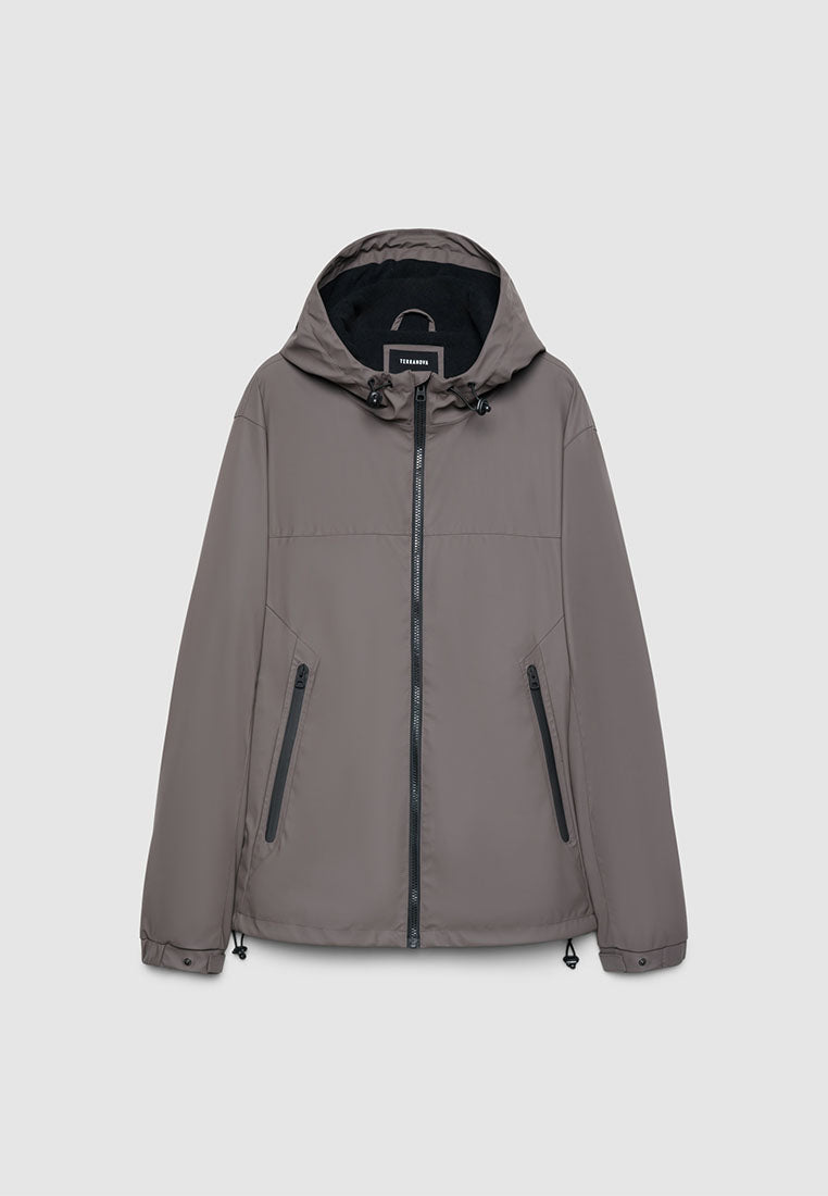 Men's Hooded Windbreaker Utility Jacket