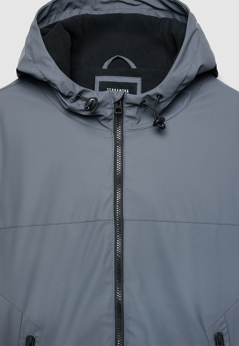 Men's Hooded Windbreaker Utility Jacket