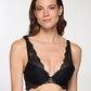Women's Lace Front Cross Detail Push-Up Bra