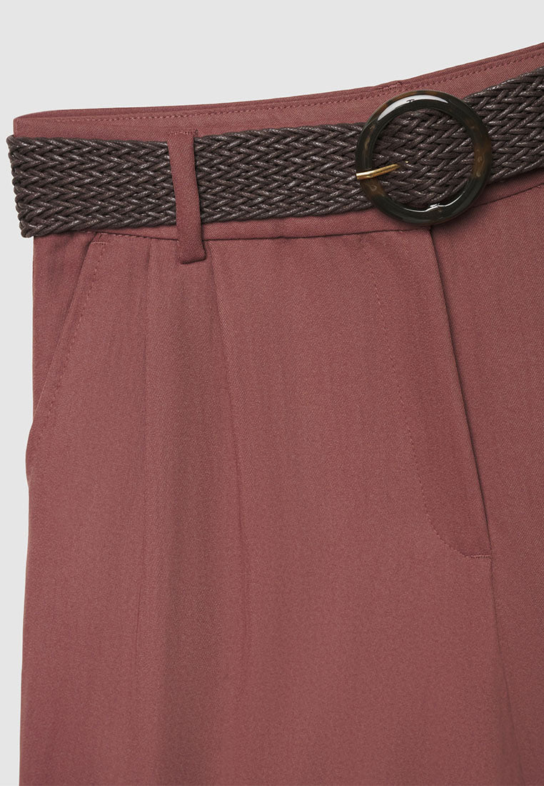 Women's Bermuda Shorts with Braided Belt
