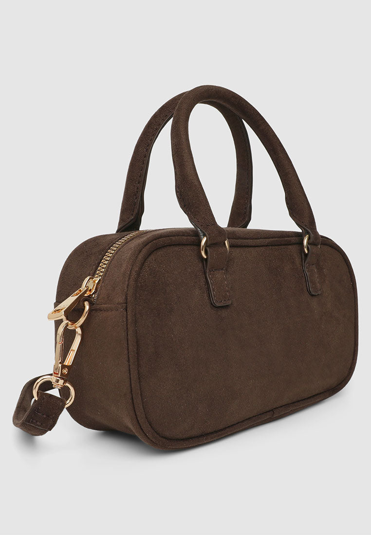 Women's Suede-effect bag with shoulder strap