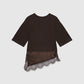 Women's Asymmetric Lace-Trim Layered Top