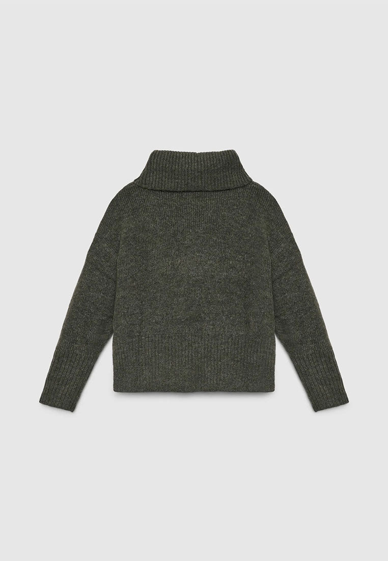 Women's Plain-colour cropped roll-neck jumper