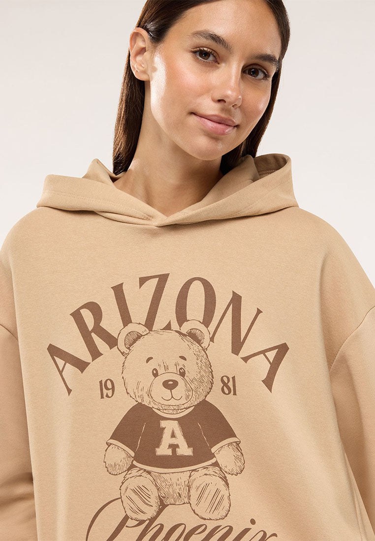Women's Teddy Bear Print Hoodie