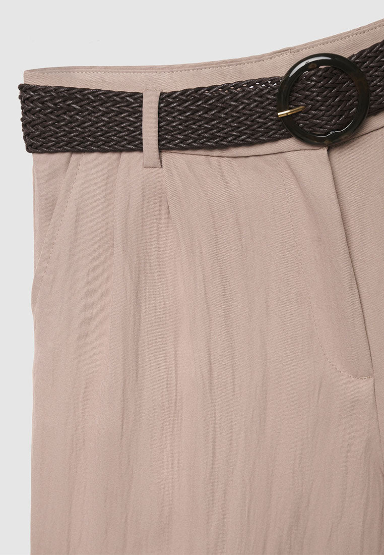 Women's Bermuda Shorts with Braided Belt