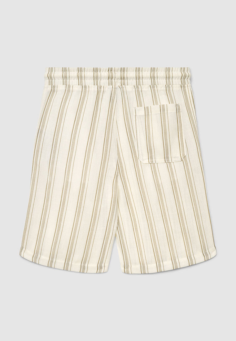 Striped Drawstring Jogger Shorts for Boys