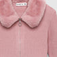 Zip-up cardigan with faux fur collar for Girls