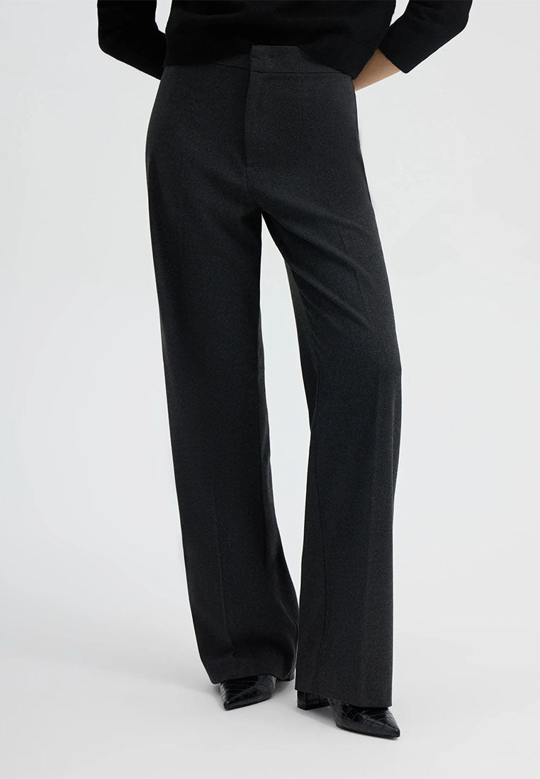 Women's Wide leg mélange-effect trousers