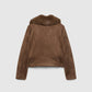 Women's Suede-effect biker jacket