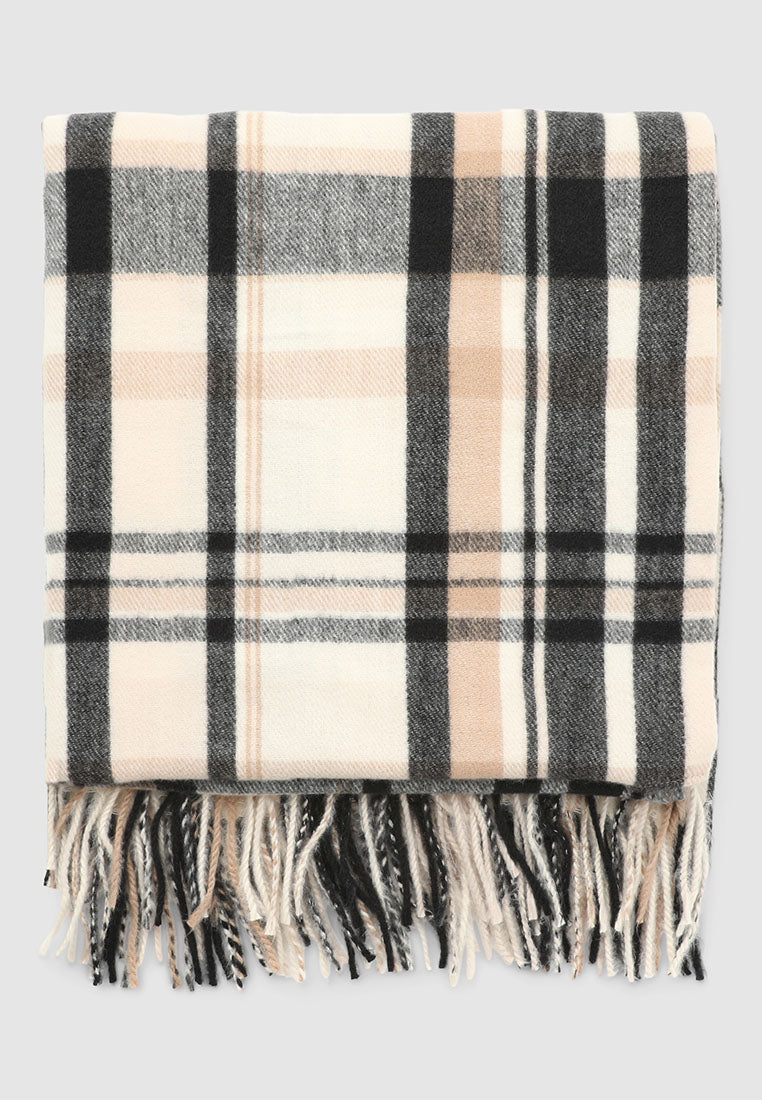 Women's Checkered hood with fringes