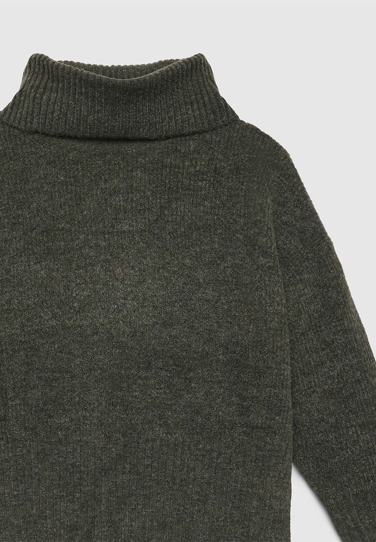 Women's Plain-colour cropped roll-neck jumper
