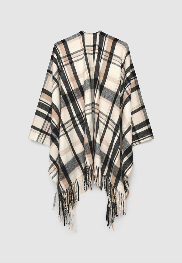 Women's Checkered hood with fringes