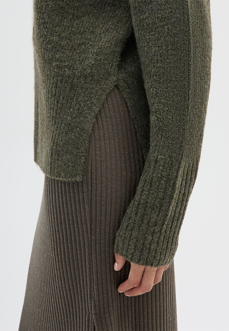 Women's Plain-colour cropped roll-neck jumper