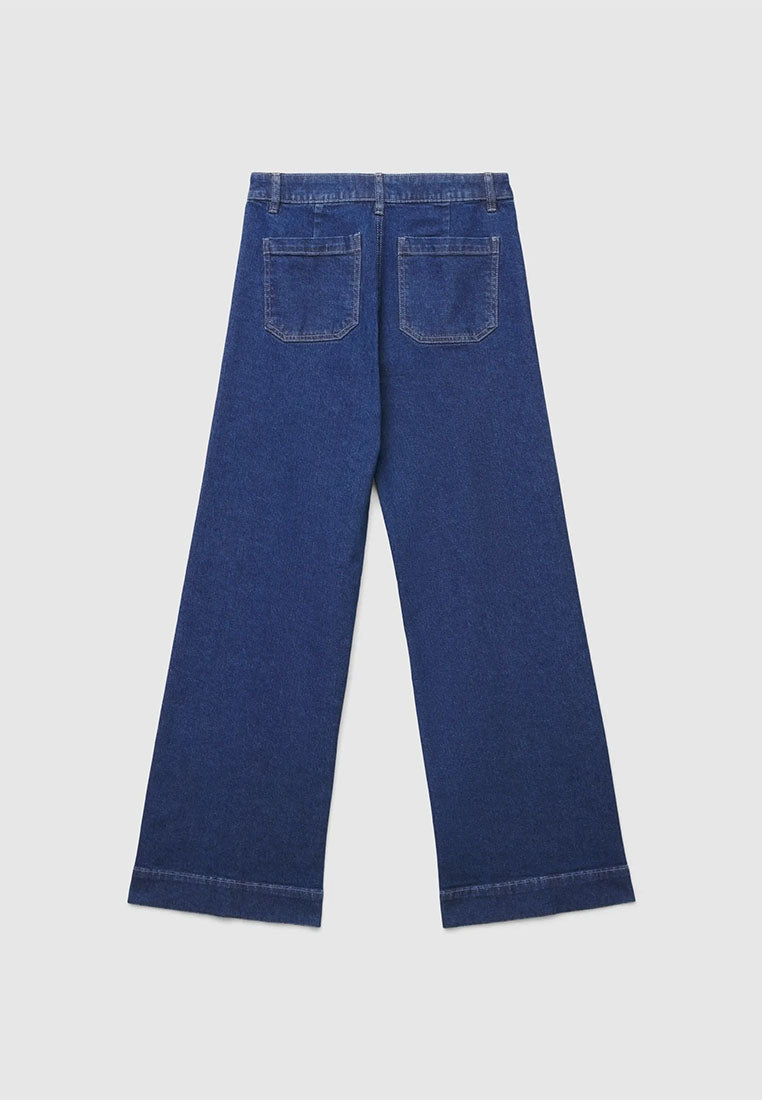 Women's Wide-leg jeans with Patch Pockets