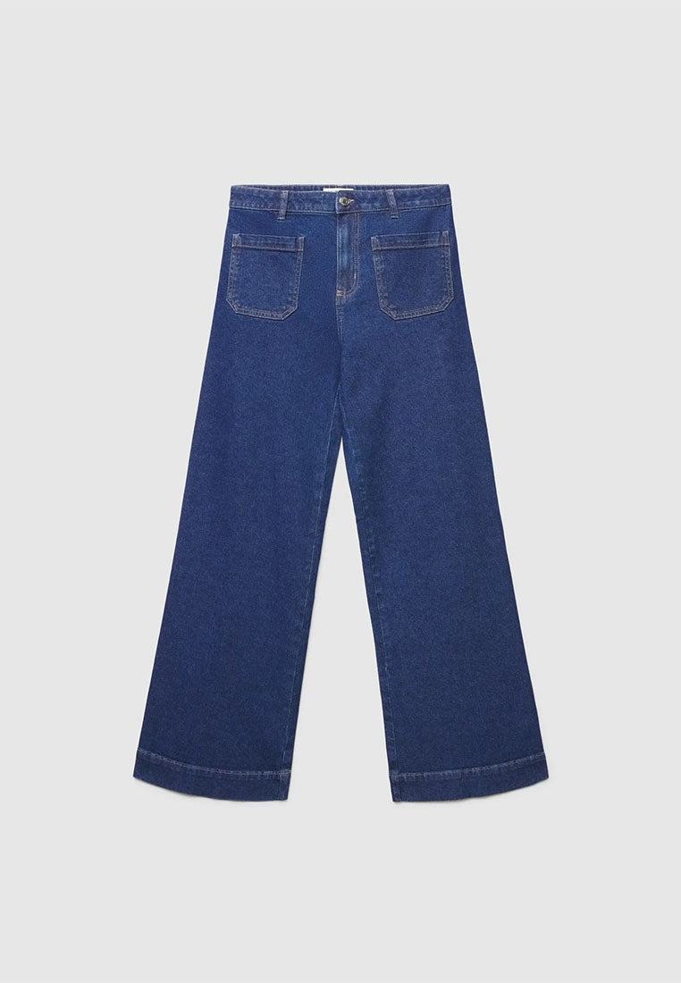 Women's Wide-leg jeans with Patch Pockets