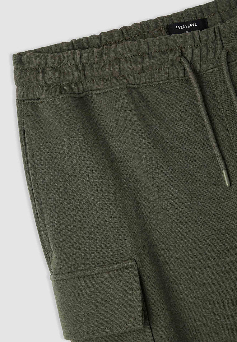 Men's Drawstring Knit Cargo Shorts