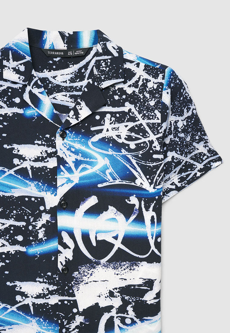 Graffiti Short-Sleeve Polo Shirt for Boys