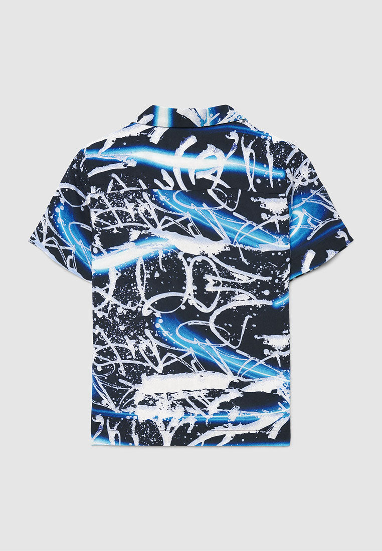Graffiti Short-Sleeve Polo Shirt for Boys