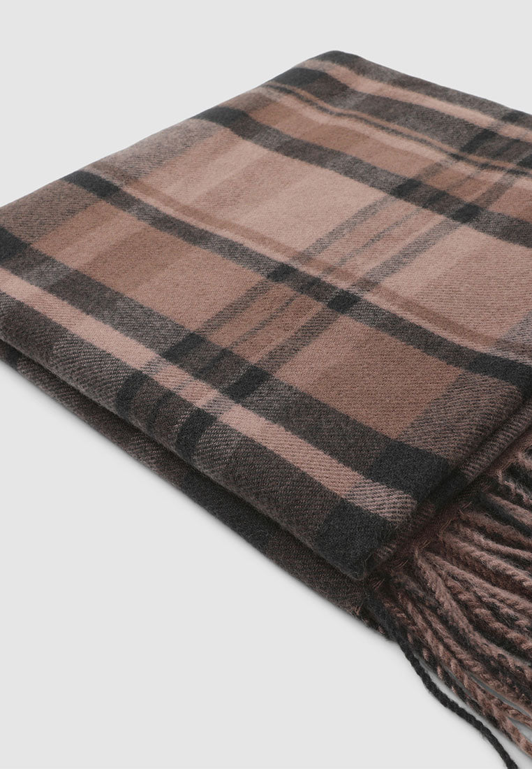 Women's Checkered hood with fringes