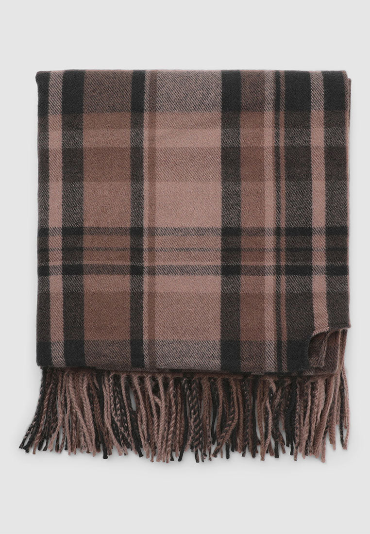 Women's Checkered hood with fringes