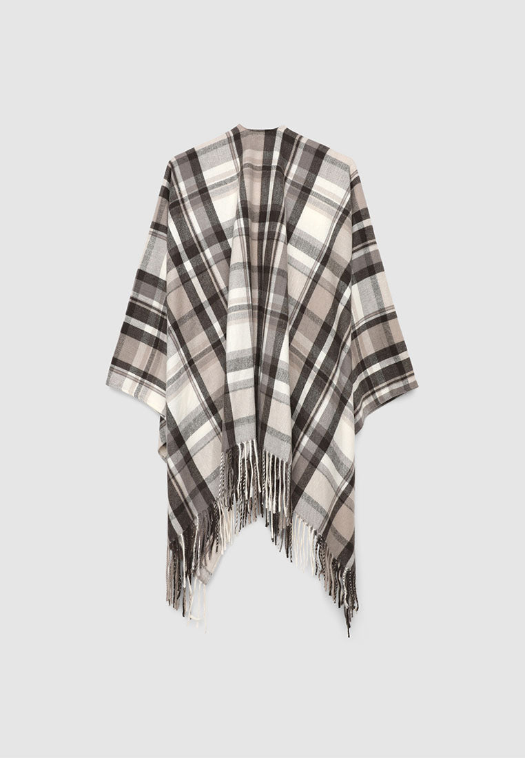 Women's Checkered hood with fringes