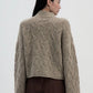 Women's Sweater with turtleneck and cable knit