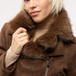 Women's Suede-effect biker jacket