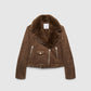 Women's Suede-effect biker jacket