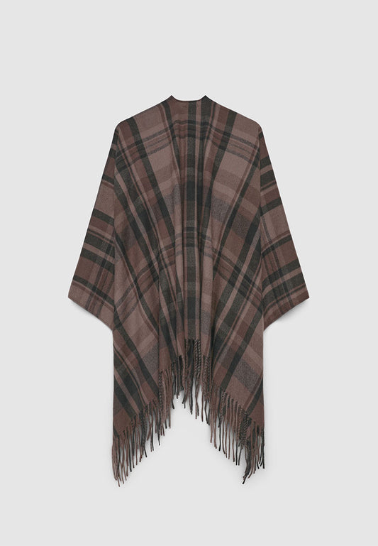 Women's Checkered hood with fringes