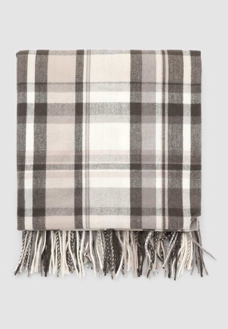 Women's Checkered hood with fringes
