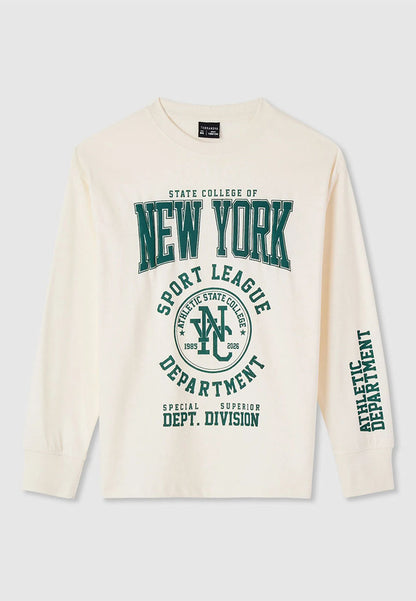 Long-sleeve T-shirt with college print for Boys