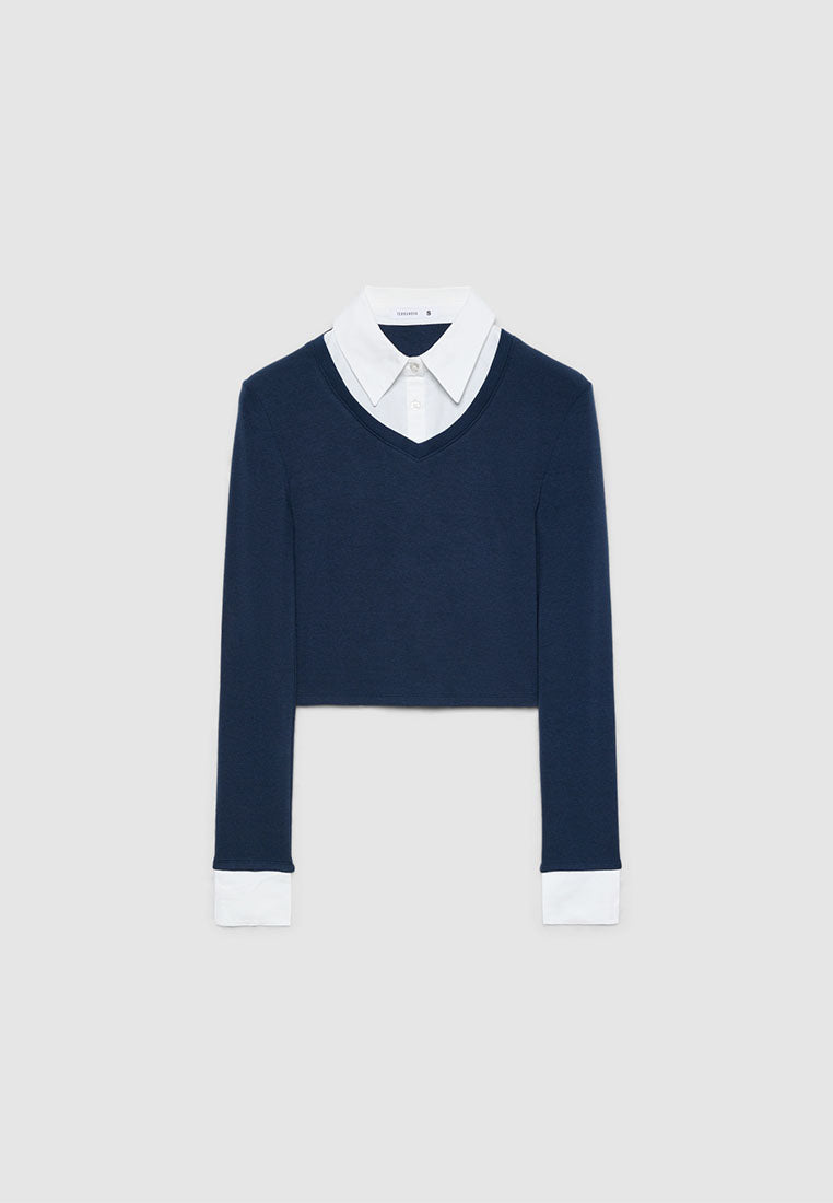 Women's Long-sleeve T-shirt with shirt inserts
