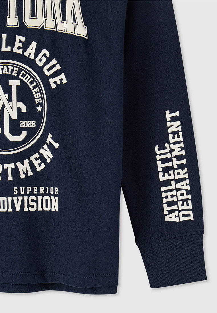 Long-sleeve T-shirt with college print for Boys