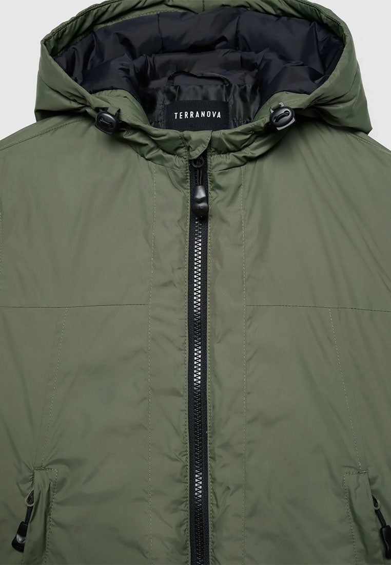 Padded jacket with hood and zip for Boys