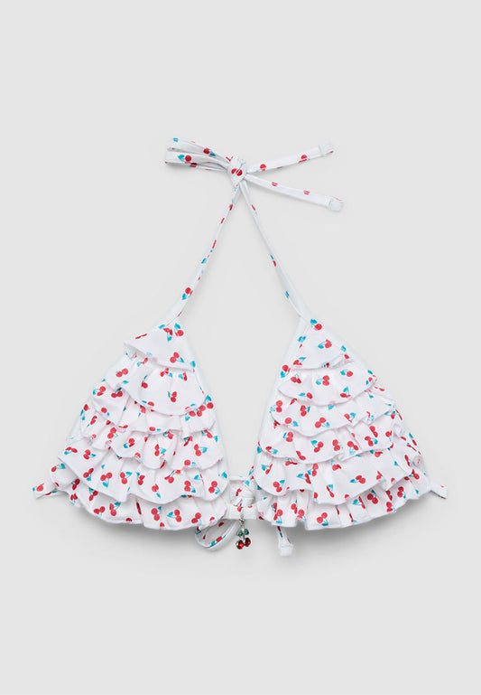 Women's Cherry Triangle Bikini Top