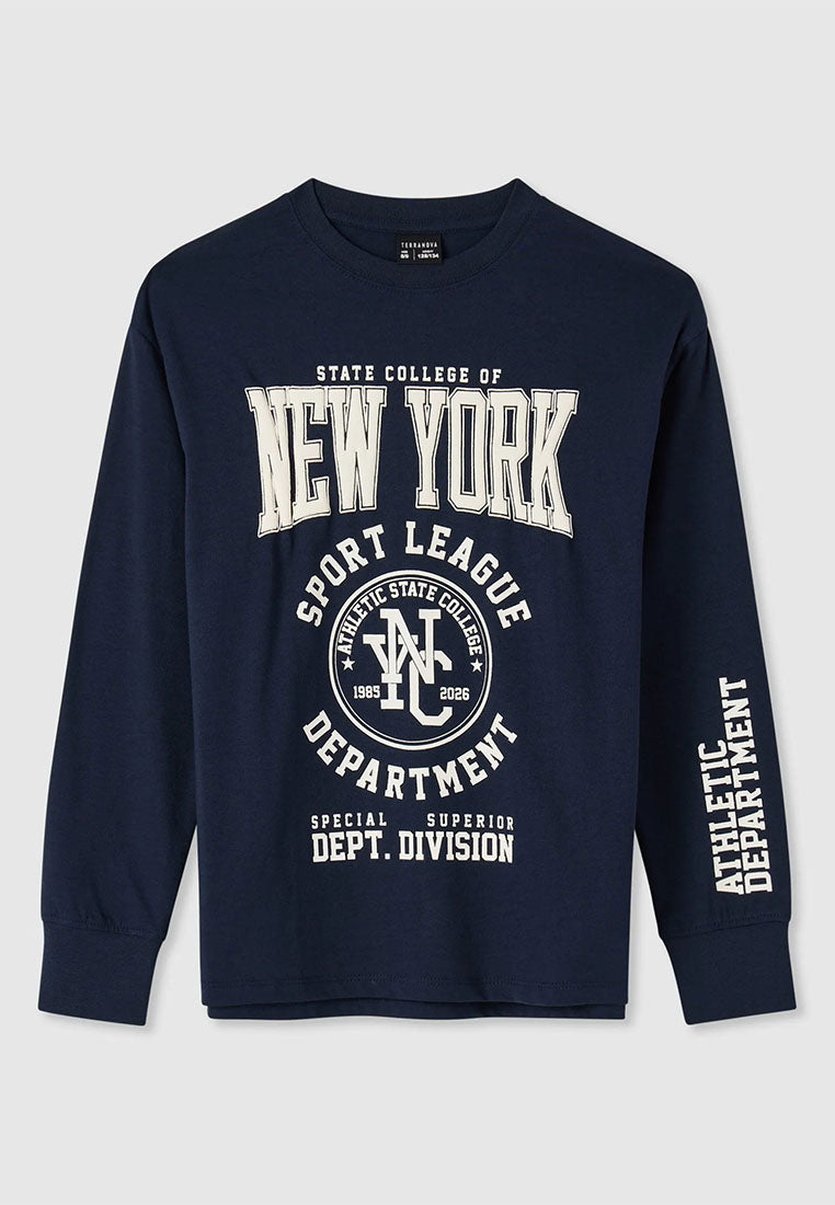 Long-sleeve T-shirt with college print for Boys