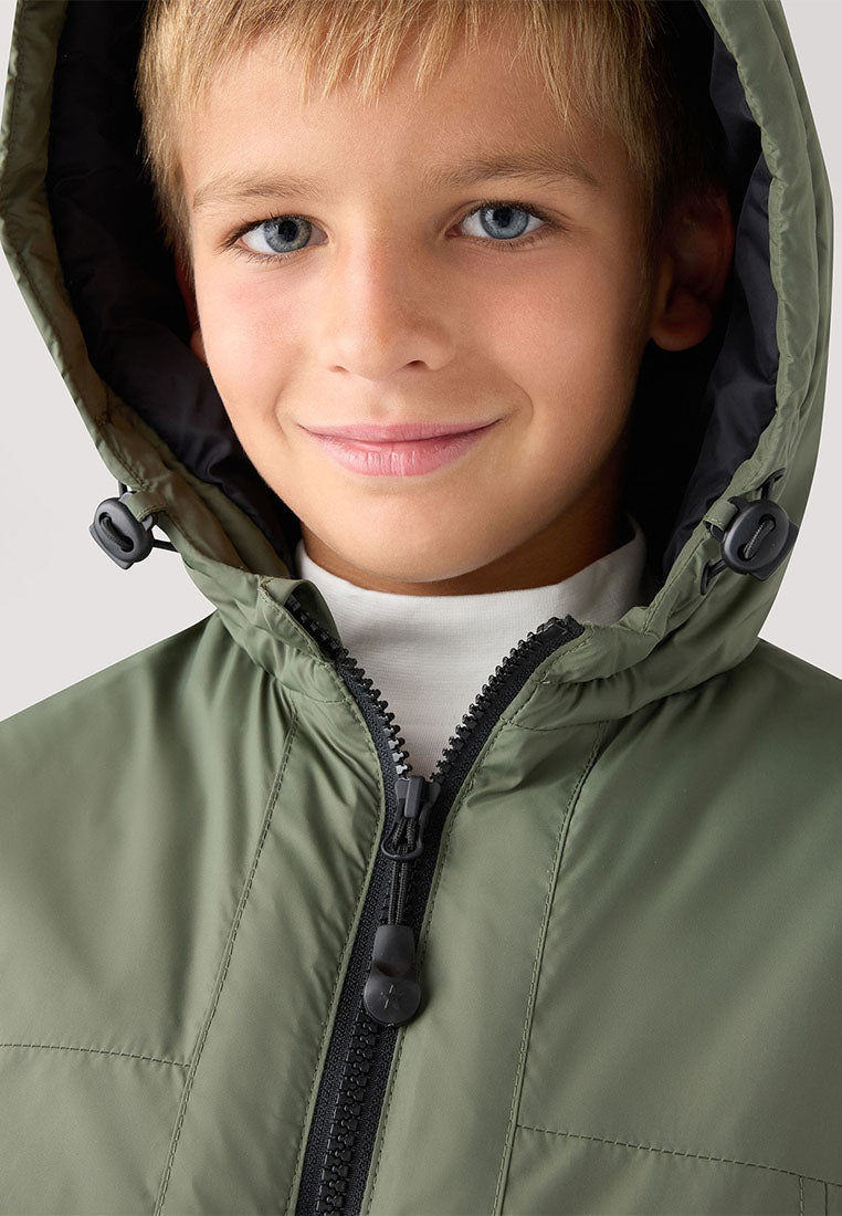 Padded jacket with hood and zip for Boys