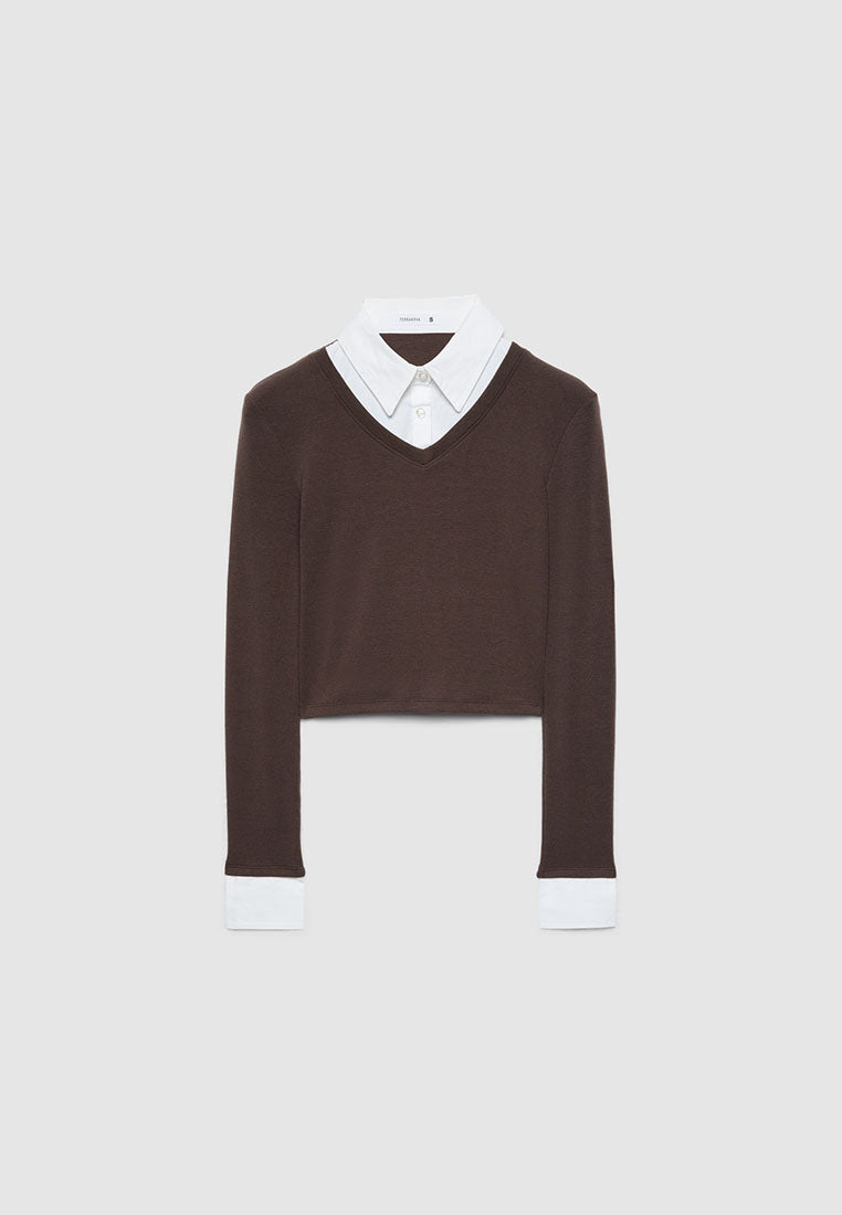 Women's Long-sleeve T-shirt with shirt inserts